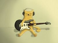 pic for Drawing Of Funny Cat Playing Guitar 